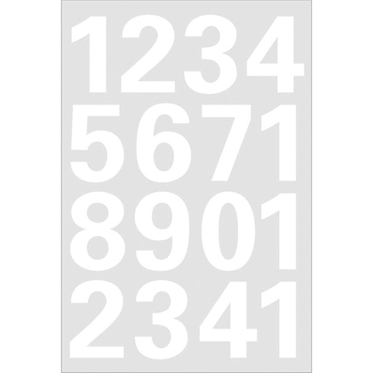 Numbers 25 mm 0-9 weatherproof film White (4170)