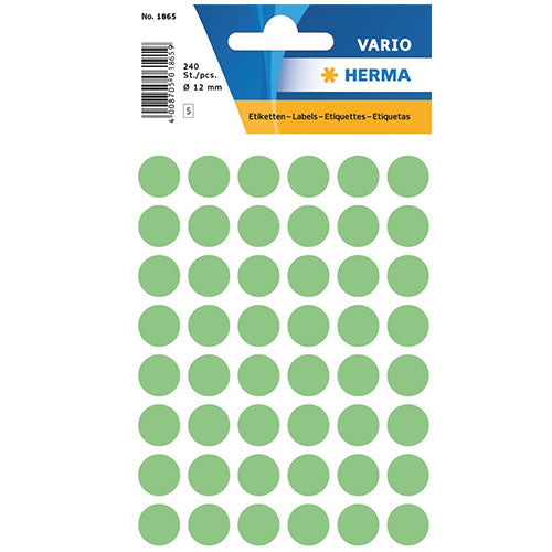 Multi-purpose Labels Round 13mm Green (1865)