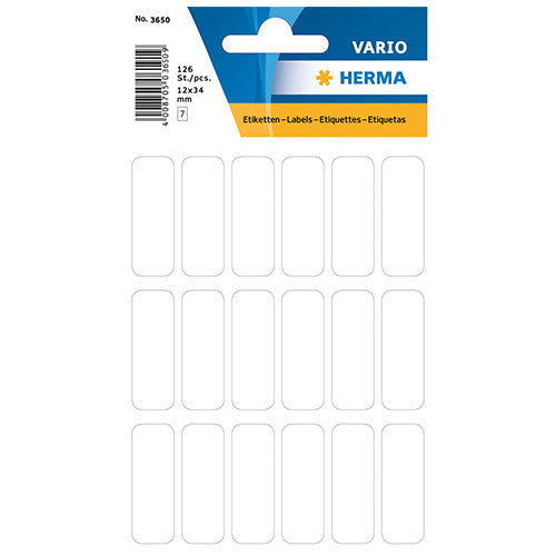 Multi-purpose Labels White 12 x 34mm (3650)